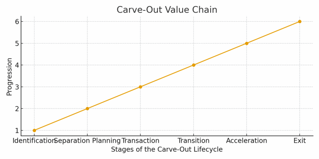 Figure 1: Carve-Out Value Chain – From identification to exit.
